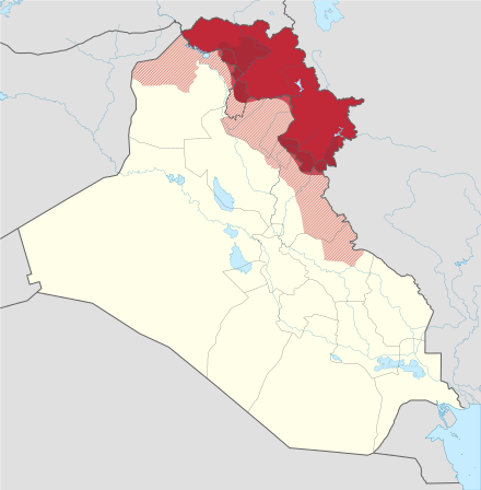 Map of Iraqi Kurdistan from Wikipedia.